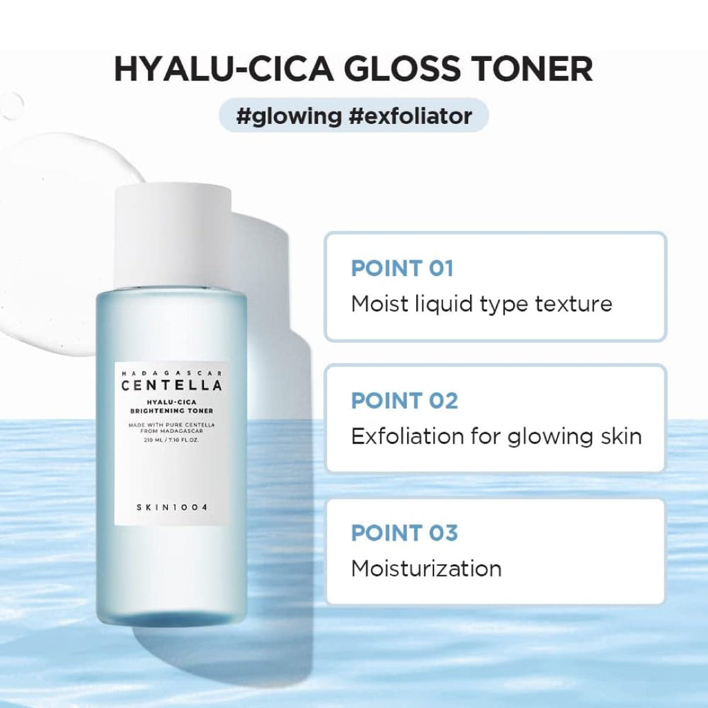 SKIN1004 Hyalu-CICA Brightening Toner with AHA + LHA (210ml)